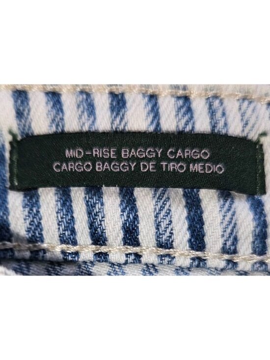 Wild Fable Baggy Cargo Jeans Wide Leg Y2K Skater Grunge Streetwear Striped Sz 4 - Picture 9 of 15